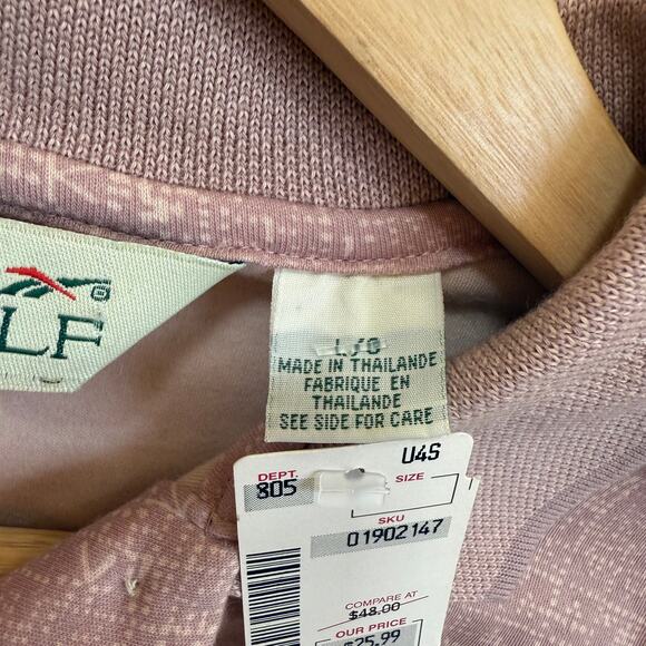 1995 Reebok Golf Polo Shirt Women's L – Purple Abstract Pattern New with Tags - Picture 5 of 12